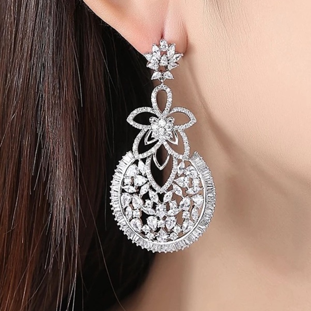7ct Multi Stone Dangle Earrings - Picture 3 of 9